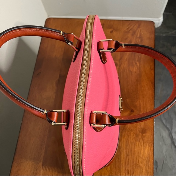 Dooney & Bourke Pink Leather Zip Zip Satchel Pebble Grain NWOT - Picture 7 of 16